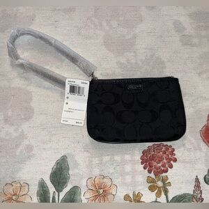 Black Coach Wristlet NWT
